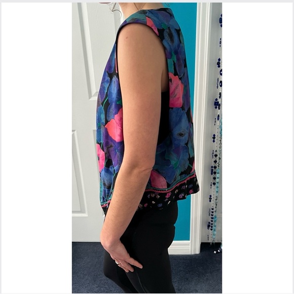 🇨🇦Suttles & Seawinds Vintage 1990s Quilted Floral Vest – Pink Purple Blue Green - Picture 8 of 16